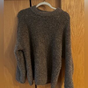 Mango brown fuzzy sweater